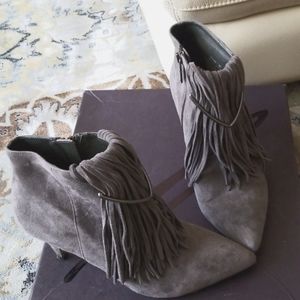 Brian Atwood suede booties,sz 7.5,gray